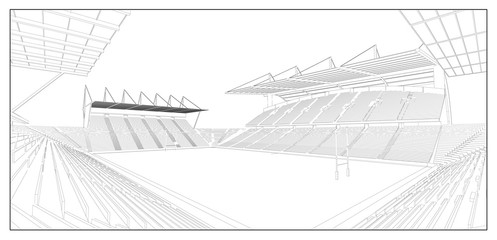 3D wireframe of stadium or sport arena. vector 