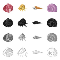 Vector design of animal and decoration logo. Collection of animal and ocean vector icon for stock.