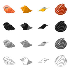 Isolated object of animal and decoration logo. Set of animal and ocean stock symbol for web.