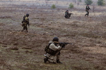 Russian counter-terrorist unit on the battlefield