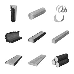 Vector illustration of forest and wooden icon. Collection of forest and nature  stock vector illustration.