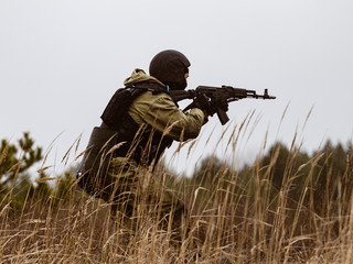 Russian counter-terrorist unit on the battlefield