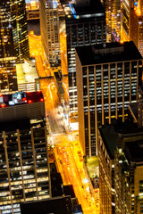 Fototapety  aerial view of Chicago Skylines night