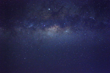 Naklejka na ściany i meble Clearly milky way galaxy during summer, background of beautiful milky way. Long exposure photograph with grain. Image contain certain grain or noise and soft focus.