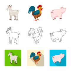 Vector illustration of breeding and kitchen  icon. Collection of breeding and organic  stock symbol for web.