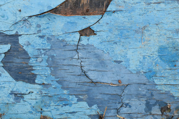 rotten cracked wood blue paint