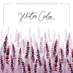 Watercolor lavender painting frame. © suphakit73