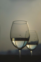 two glasses of white wine