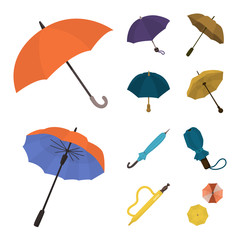 Vector illustration of umbrella and rain logo. Collection of umbrella and weather stock vector illustration.