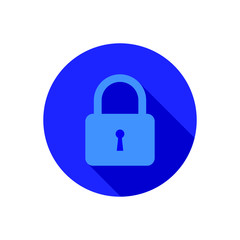Closed lock icon. Symbol or sign security. Flat vector illustration