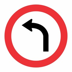 Turn left traffic sign