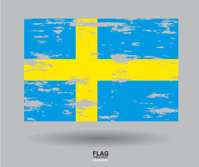 Sweden Flag vintage textured background. Vector, EPS10