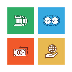 GLOBAL BUSINESS LINE ICON SET