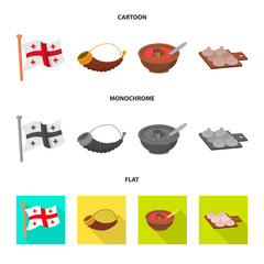 Isolated object of culture and sightseeing symbol. Set of culture and originality stock vector illustration.