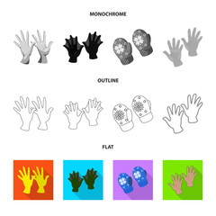 Vector design of silhouette and safety sign. Collection of silhouette and comfort stock symbol for web.