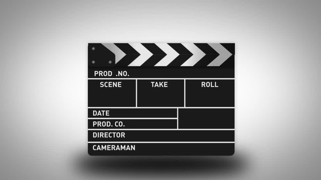Action Film Clapper Board Background/ 4k animation of a film clapper board background for cinema intro and scenes transitions
