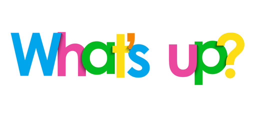 WHAT'S UP? colorful typography banner