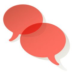 Chat speech bubbles vector ellipse Coral color on a white background