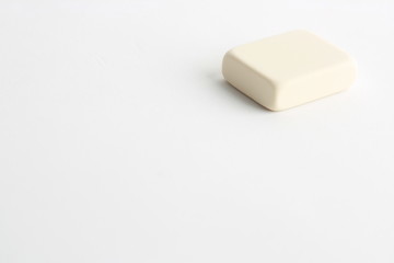 white eraser on white background