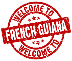 welcome to French Guiana red stamp