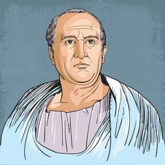 Cicero portrait in line art illustration - obrazy, fototapety, plakaty
