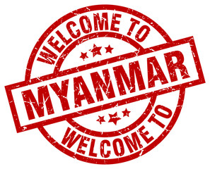 welcome to Myanmar red stamp