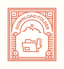 DOWNLOAD FOLDER ICON CONCEPT