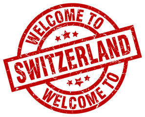 welcome to Switzerland red stamp