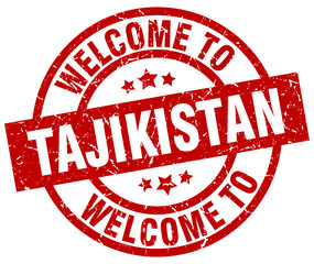 welcome to Tajikistan red stamp