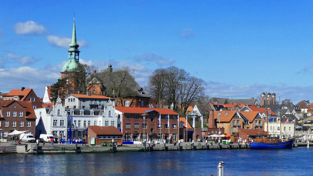 Hafenpanoram der Stadt Kappeln an der Schlei, Schleswig-Holstein, Deutschland