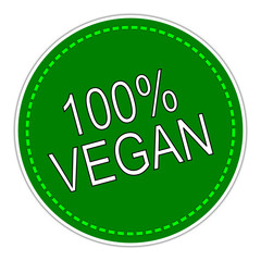 100% Vegan sticker - illustration