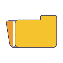 Folder business document symbol blue lines