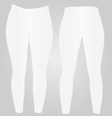 Women white pants. vector illustration 