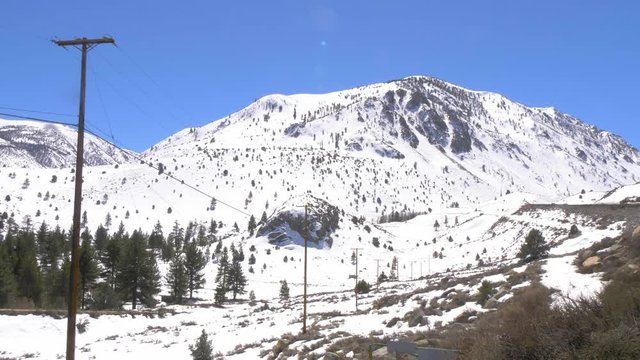 Sierra Nevada with it snowy mountains on a winters day - travel photography