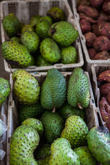 Soursop fruit on asian market, Borneo