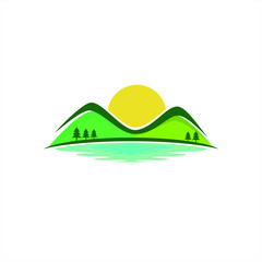 hill logo design silhouette