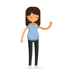 Young Man Woman Boy Girl Character Cartoon in Casual Cloth Isolated Set