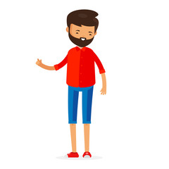 Young Man Woman Boy Girl Character Cartoon in Casual Cloth Isolated Set