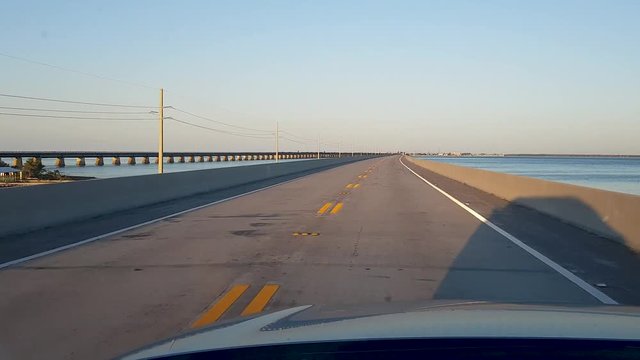 Driving across the 7 mile bridge at Key west