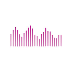 sound wave icon. Vector illustration, flat design.