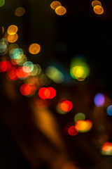 abstact blur bokeh of Evening traffic on road in city., night scene., Blur Images not Focus