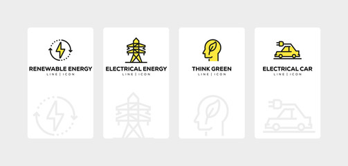 GREEN ENERGY LINE ICON SET