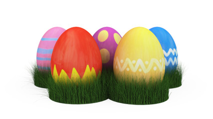 3D illustration of easter eggs