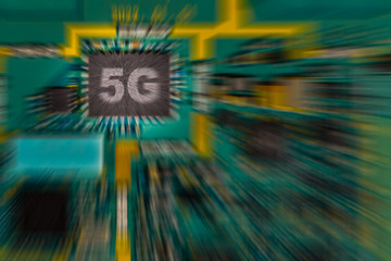 5G chip on device print logic board - 5G conceptual