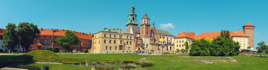 Fototapeta na wymiar Wawel Castle in Krakow. Panorama