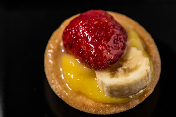 Fresh Italian pastries with custard and fresh fruit