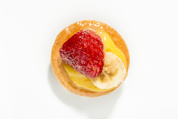Fresh Italian pastries with custard and fresh fruit