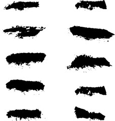 Set of ink vector stains. Vector black paint, ink brush stroke, brush  texture. Dirty artistic design element, box, frame or background for text.