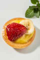 Fresh Italian pastries with custard and fresh fruit