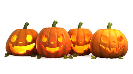 3D illustration of halloween pumpkin